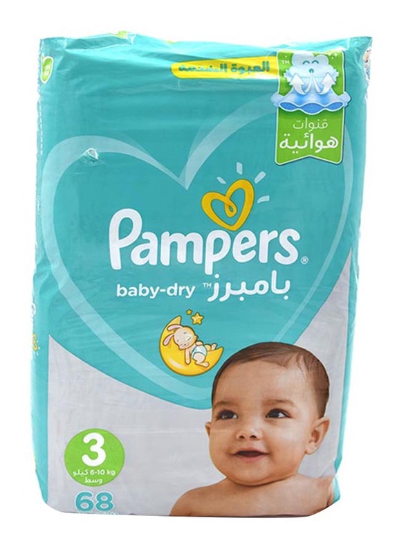 

Pampers Baby Dry Diapers, Jumbo Pack, Size 3, 5-9 Kg, 68 Diapers