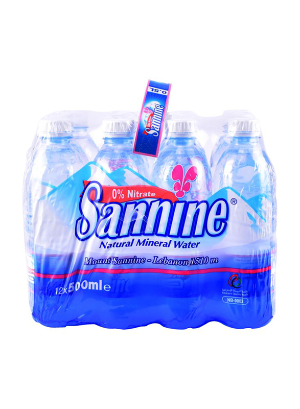 Sannine Natural Mineral Water, 12 x 500ml