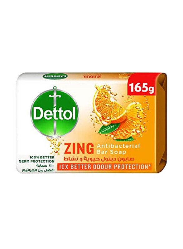 

Dettol Zing Antibacterial Bar Soap, 165g