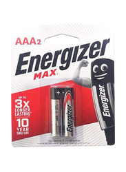 Energizer Max AAA2 Alkaline Battery, 2 Pieces, Multicolour