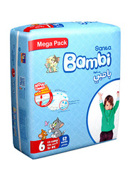 Sanita Bambi Baby Diapers, Size 6, XXL, 16+ kg, Mega Pack, 52 Count