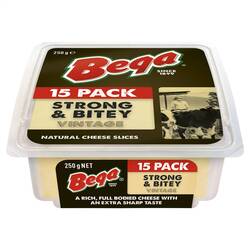 Bega Strong & Bitey Vintage Cheese, 15 Slices, 250g