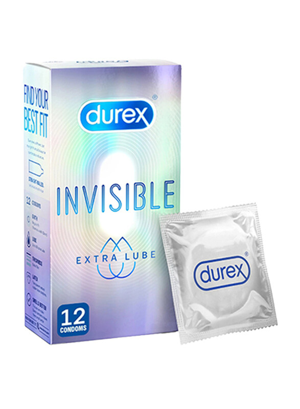 

Durex Invisible Extra Lubricated Condom, 12 Pieces