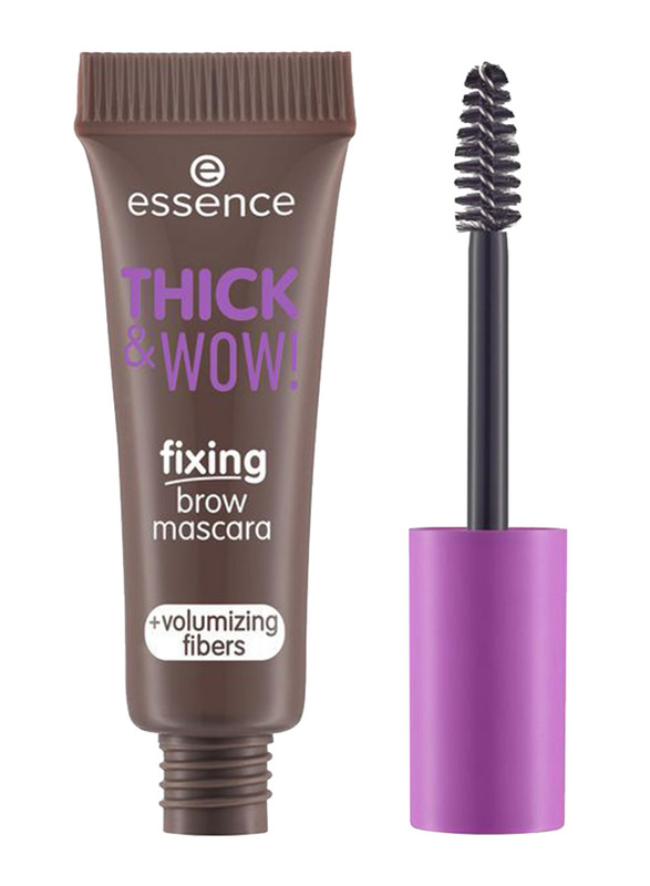 Essence Thick & Wow Fixing Eye Brow with Fibers Mascara, 02, Brown