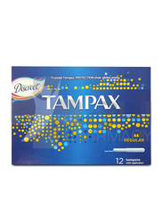 Tampax Regular Tampons with Applicator, 12 Pieces