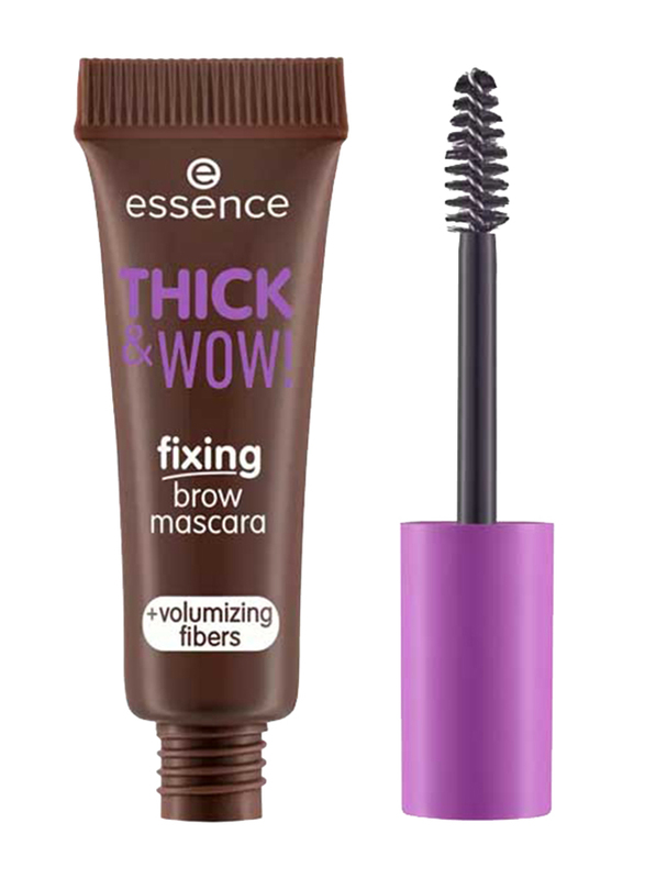 Essence Thick & Wow Fixing Eye Brow with Fibers Mascara, 03, Brown