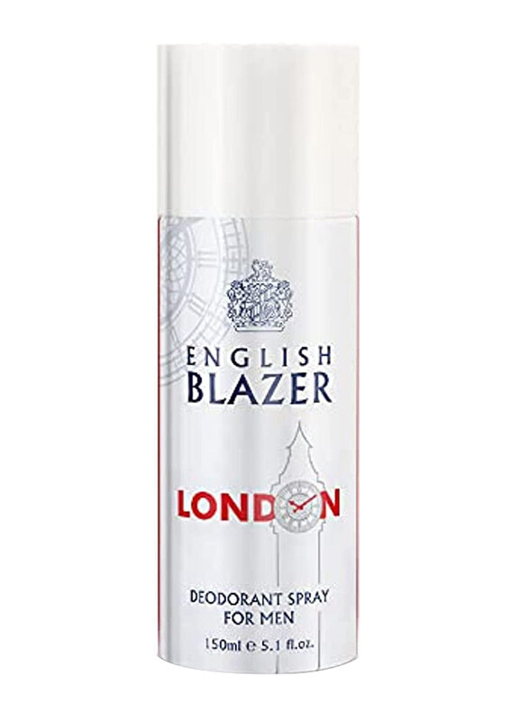 

English Blazer London Deodorant Spray for Men, White, 150ml