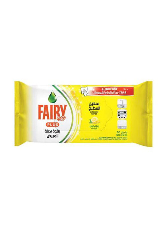 

Fairy Plus Lemon Scent Kitchen Wipes, 30 Wipes