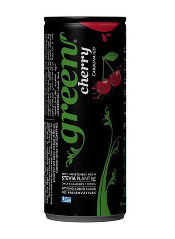 

Green Cola No Added Sugar Sour Cherry Flavor Carbonated Drink with Stevia, 330ml