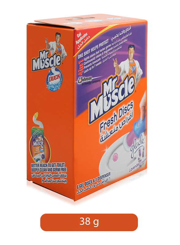 Mr Muscle Lavender Toilet Fresh Discs, 38g