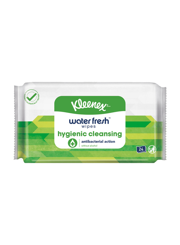 Kleenex Water Fresh Antibacterial Wet Wipes, 24 Pieces