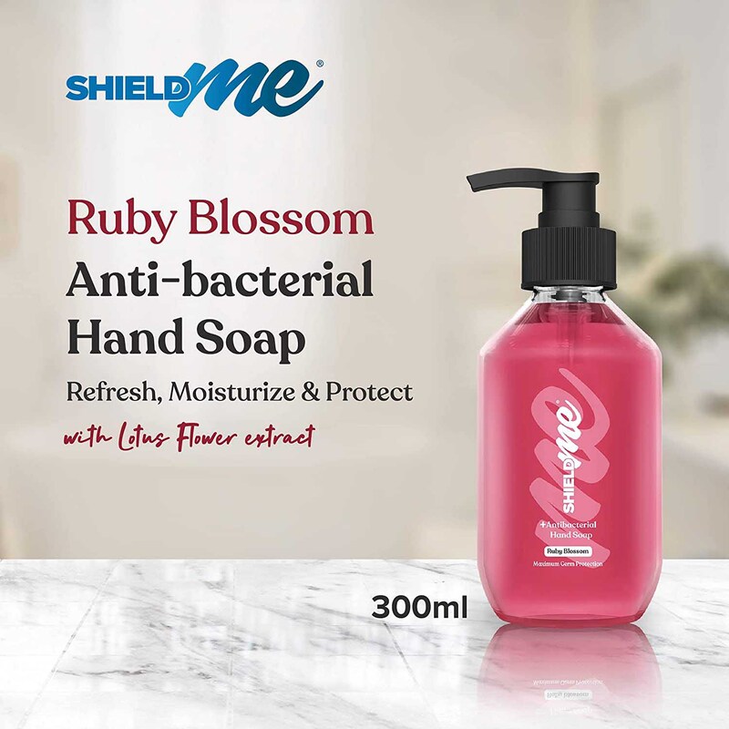 Shieldme Ruby Blossom Anti Bacterial Hand Wash, Red, 300ml