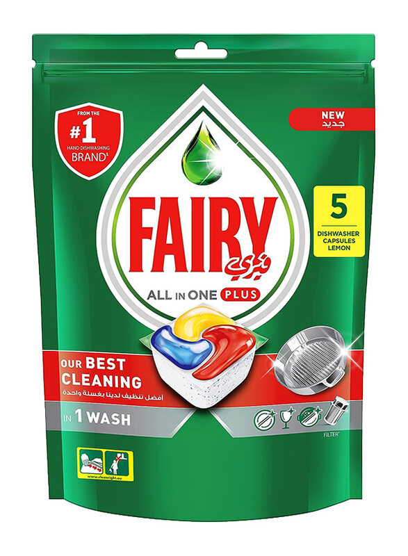 

Fairy Original Lemon All-in-One Plus Dishwasher, 5 Capsules