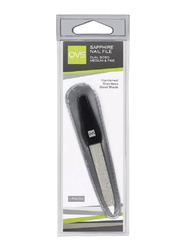 QVS Sapphire Dual Sided Coarse & Fine Nail File, Large, Silver/Black