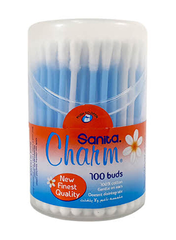 

Sanita Charm Cotton Buds Round Box, 100 Buds
