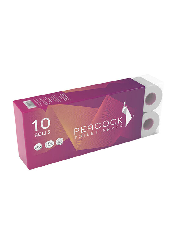 

Peacock 2 Ply Jumbo Toilet Rolls, 10 x 350 Sheets