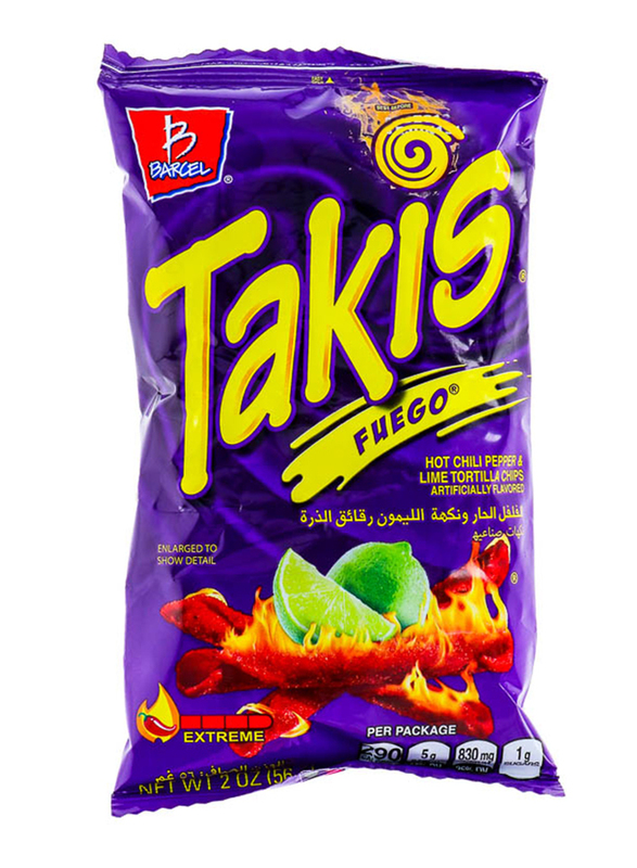 Takis Fuego Peper Lime Tortilla Chips, 56g