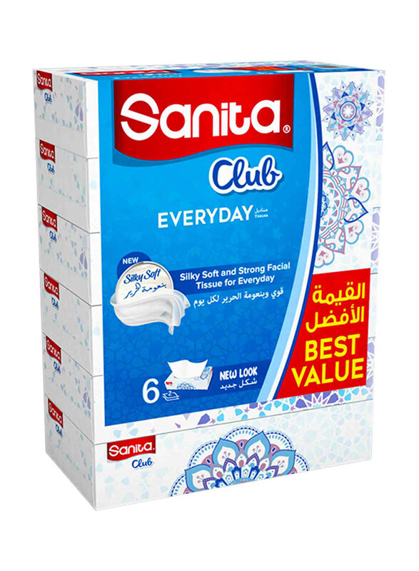 

Sanita Club 2-Ply Facial Tissue, 150 Sheets