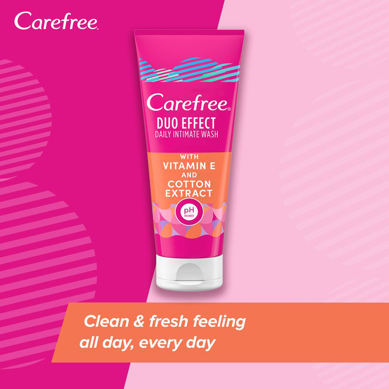 Carefree Duo Effect Daily Intimate Wash with Vitamin E & Cotton Extract, 200ml