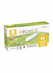 Organyc Organic Regular Cotton Tampons, White, 16 Pieces