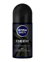 Nivea Deep Dry & Clean Feel Roll On Deodorant for Men, 50ml