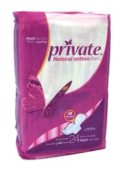 Private Natural Cotton Maxi Pocket Night Eco Feminine Sanitary Pads, 24 Pads