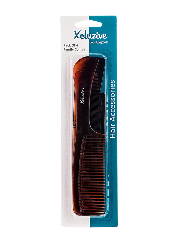 

Xcluzive 4 Pieces Family Hair Combs, Black