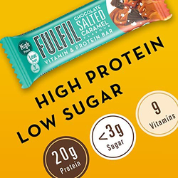 Fulfil Dark Chocolate & Salted Caramel Protein Bar with Vitamin, 55g