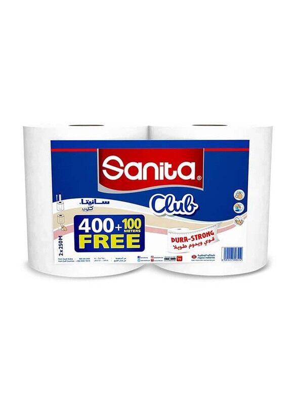 

Sanita Maxi Club Rolling Toilet Paper, 2 Roll, 400 + 100 mm