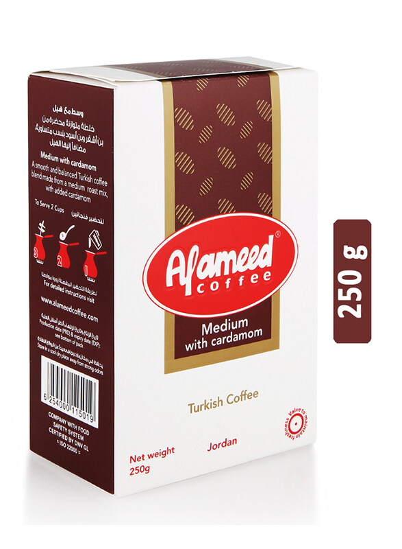 

Al Ameed Coffee Medium with Cardamom Turkish Coffee, 250g