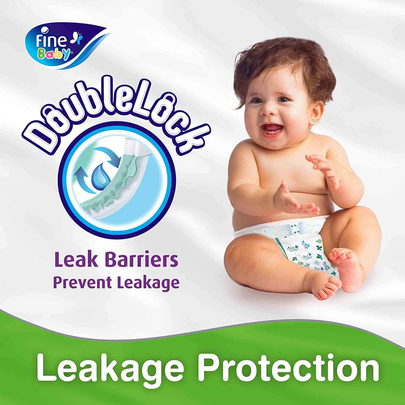 Fine Baby New Double Lock Diapers, Size 3, Medium, 4-9 Kg, 13 Counts