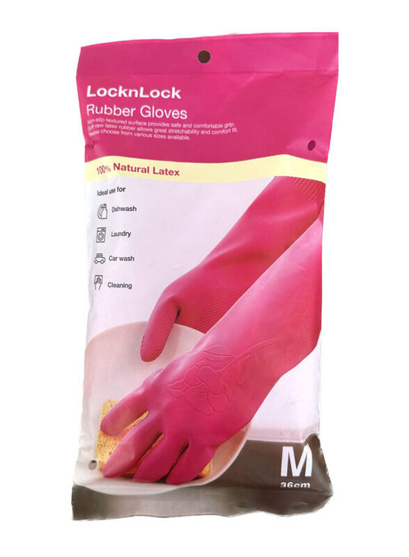 

Lock & Lock Pink Rubber Gloves, Medium