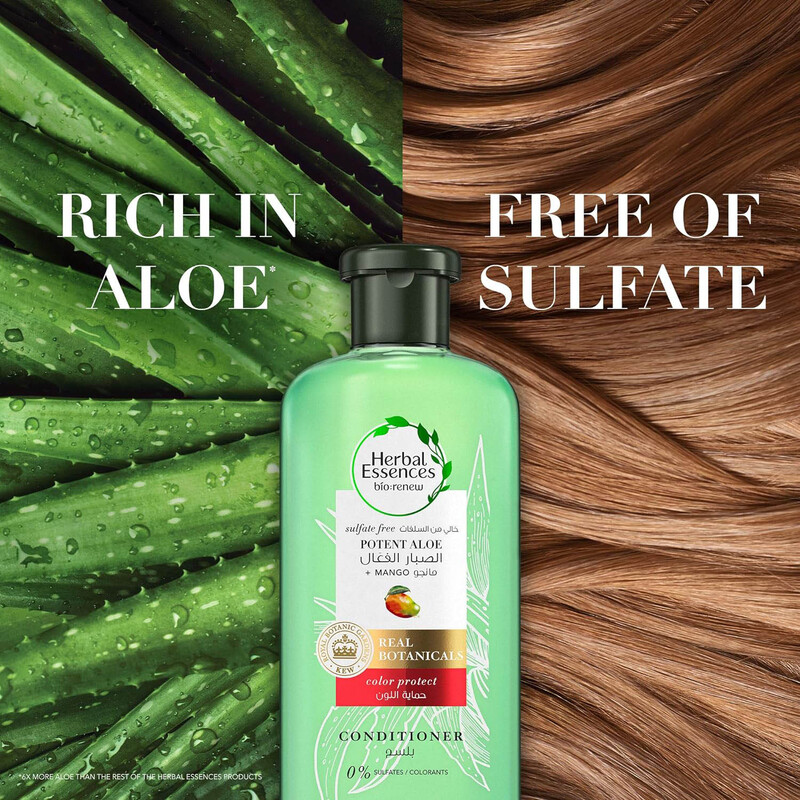 Herbal Essences Bio Renewing & Color Protecting Hair Conditioner with Potent Aloe Vera & Mango, 400ml