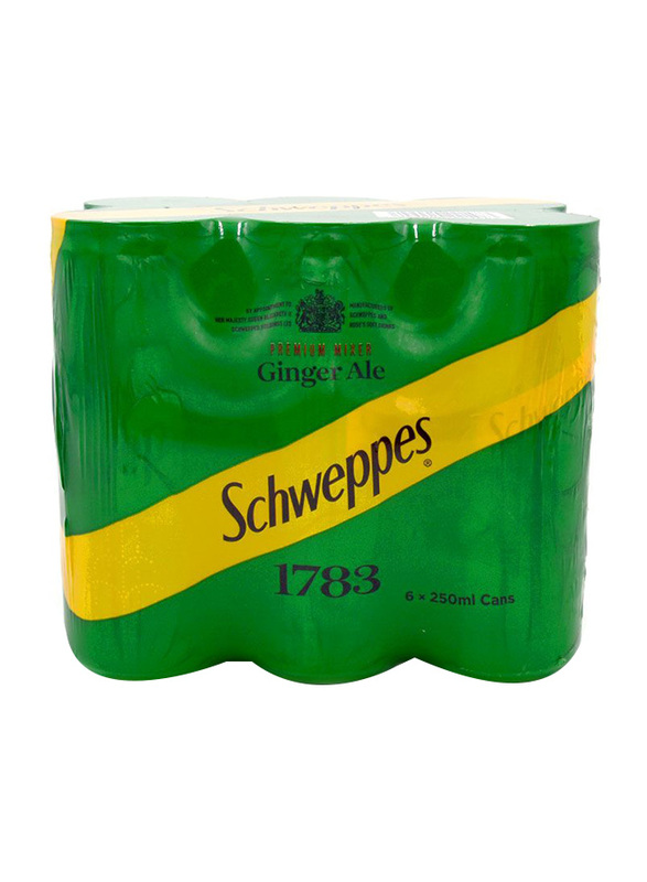 Schweppes Ginger Ale Soft Drink, 6 Cans x 250ml