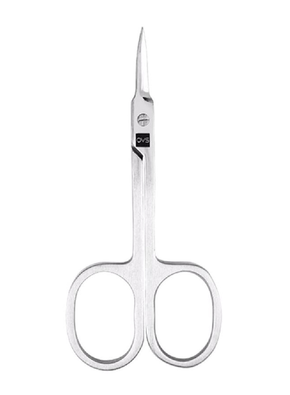 QVS Curved Metro Cuticle Scissors, Silver