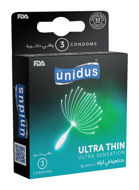 Unidus Ultra Thin Condom, 3 Pieces