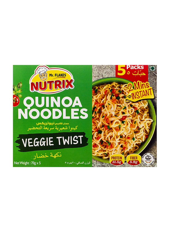 

Mr. Flakes Nutrix Quinoa Veggie Twist Noodles, 5 x 70g
