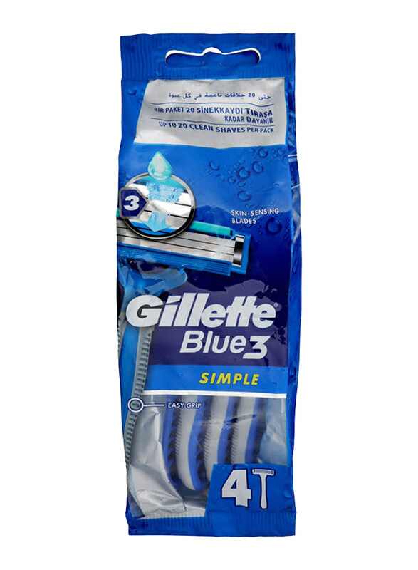 

Gillette Blue 3 Simple Disposable Razors, 4 Pieces