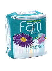 Fam Extra Thin Sanitary Pads with Wings, Regular, 10 Pieces