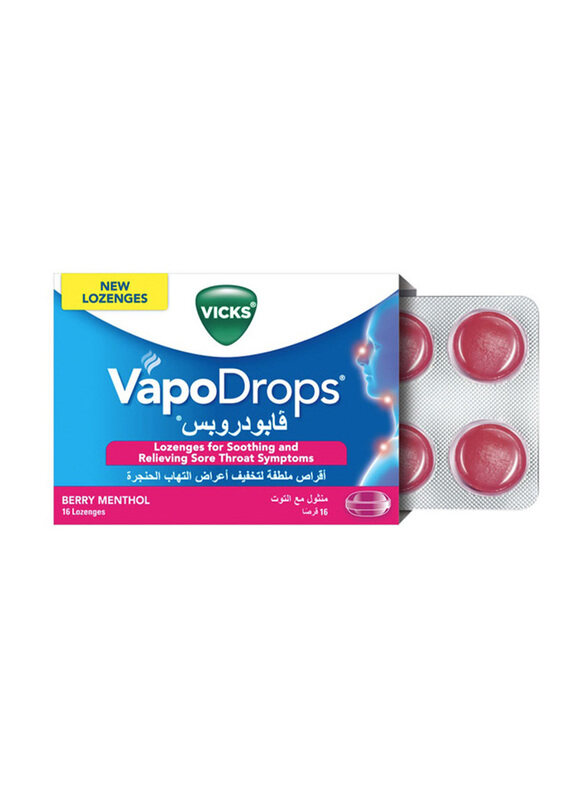 

Vicks VapoDrops Berry Menthol Throat Drops, 16 Lozenges
