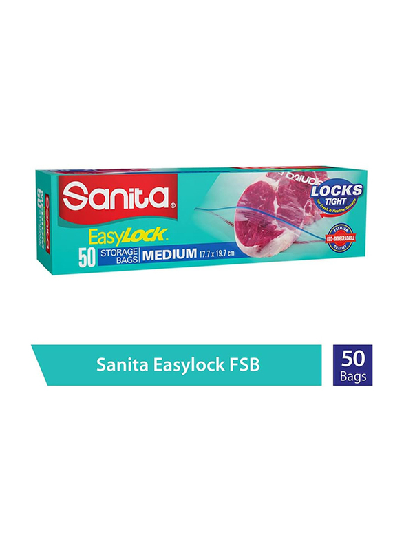 Sanita Easy Lock Food Storage Bags, 50 Bags