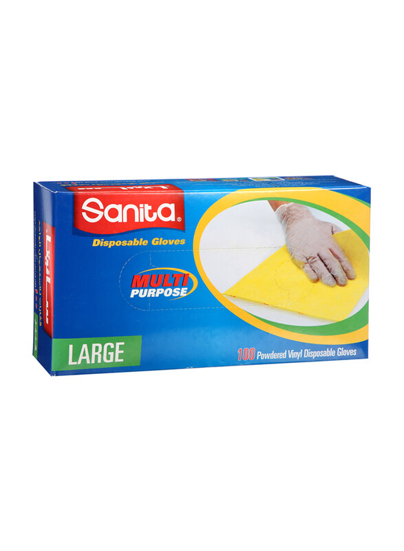 

Sanita Vinyl Multi Purpose Disposable Gloves, Large