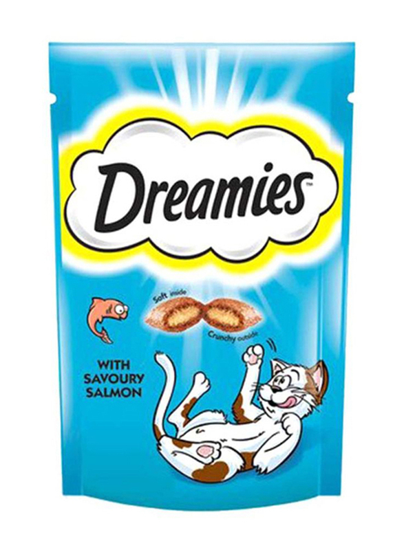 Dreamies Savoury Salmon Treats Dry Cat Food, 60g