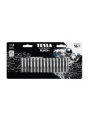 Tesla Black+ AAA 1.5V Alkaline Batteries, 24 Pieces, Black