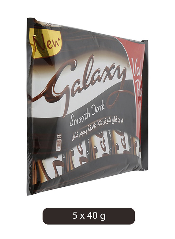Galaxy Smooth Dark Chocolate Bars, 5 x 40g
