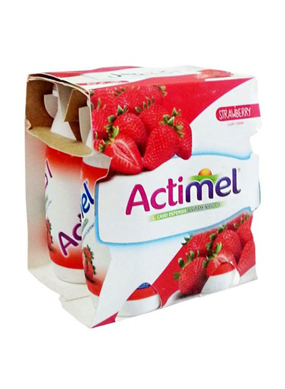 Actimel Strawberry Dairy Drink, 4 x 93ml
