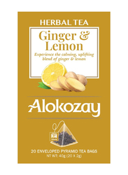 Alokozay Ginger & Lemon Herbal Tea Bags, 20 Bags