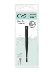 QVS Classic Slant Tip Tweezers, Black