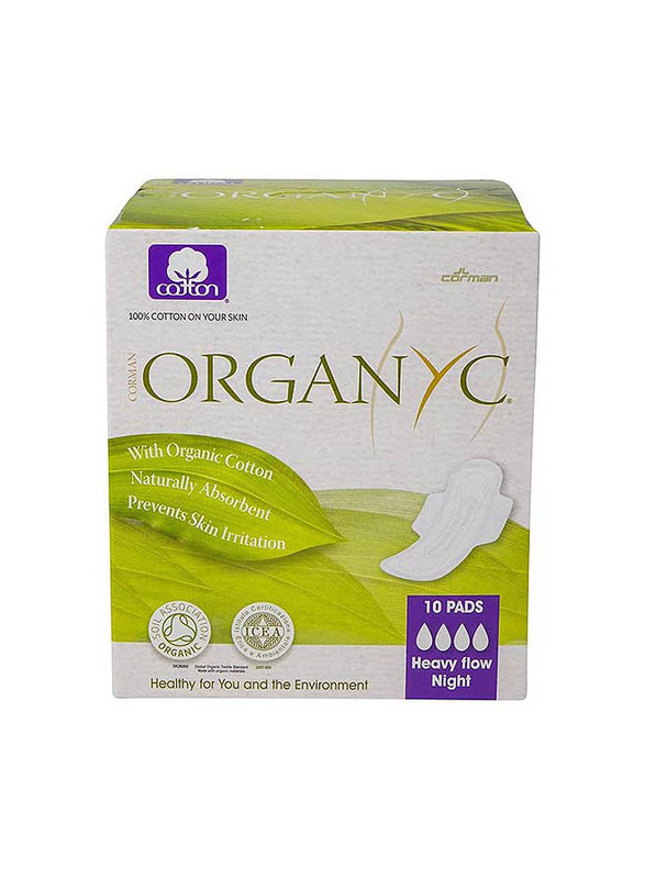 Organyc Hypoallergenic 100% Organic Cotton Panty Liners, Multicolour, 10 Pads