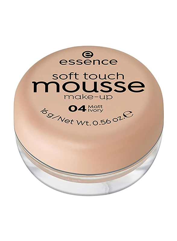Essence Soft Touch Mousse Make-Up Foundation, 16g, 04 Matt Ivory, Beige
